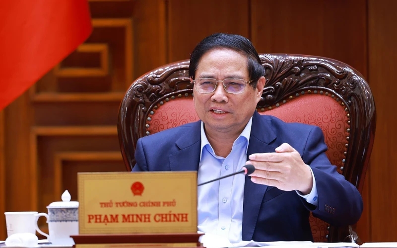 Prime Minister Pham Minh Chinh calls for breakthrough policies for Vietnam's international financial centre. (Photo: VNA)