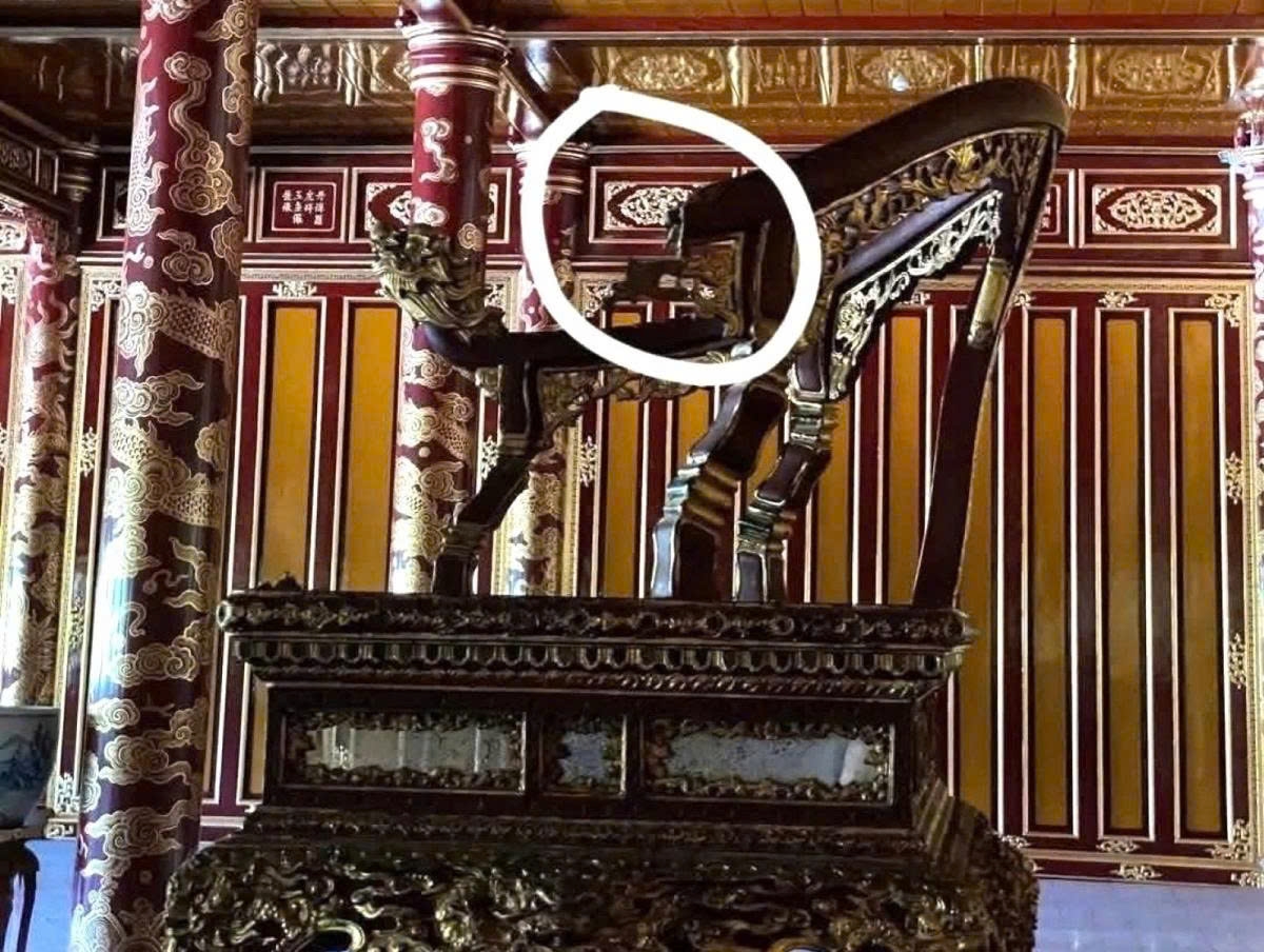 The imperial throne of the Nguyen Dynasty, a recognised national treasure, after the May 24 incident