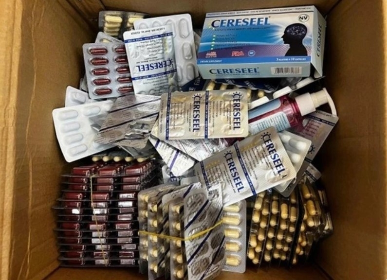 Counterfeit medicines that were recently confiscated. (Photo courtesy of Ministry of Public Security)