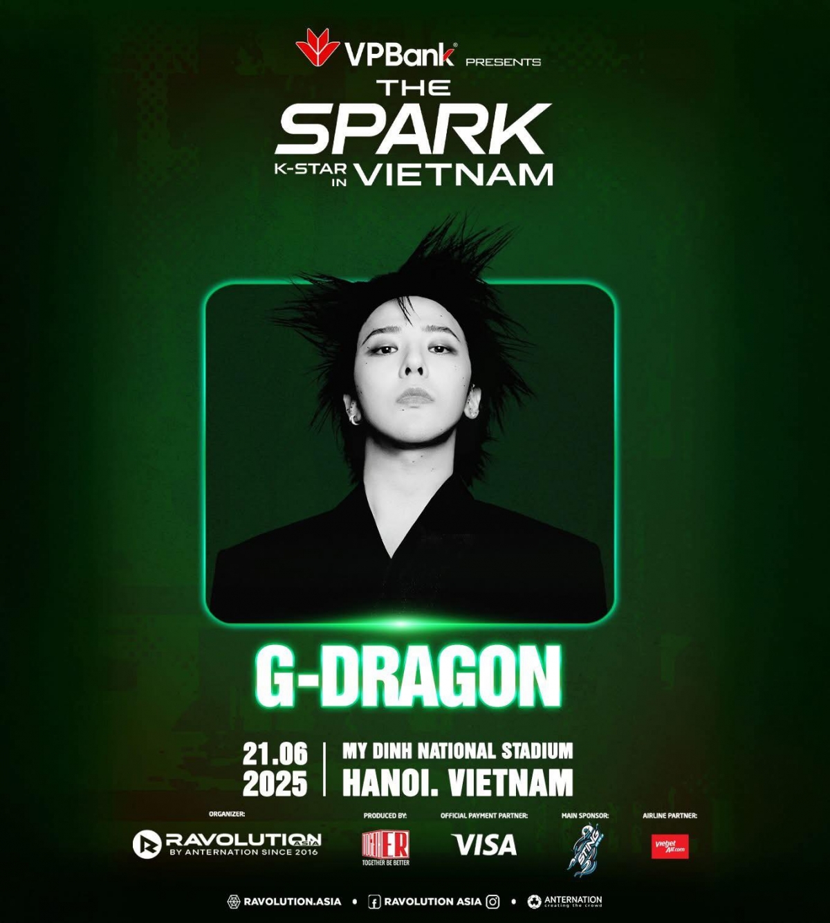 G-Dragon will perform at the VPBank K-star Spark in the Vietnam 2025 concert this June