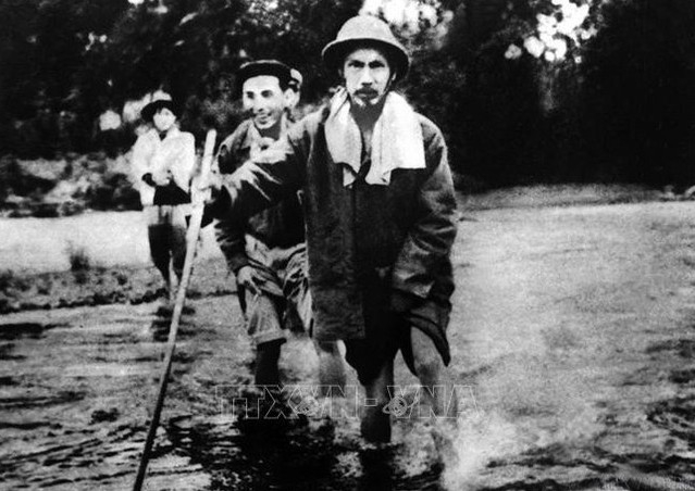 President Ho Chi Minh on the way to the border campaign in 1950. (Photo: VNA)
