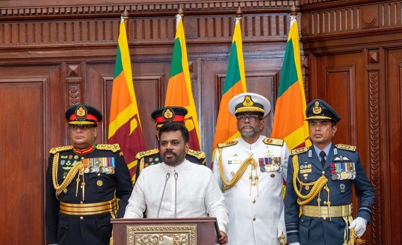 President of Sri Lanka Anura Kumara Dissanayake takes the oath of office in Colombo, September 23, 2024. (Photo: AA/VNA)