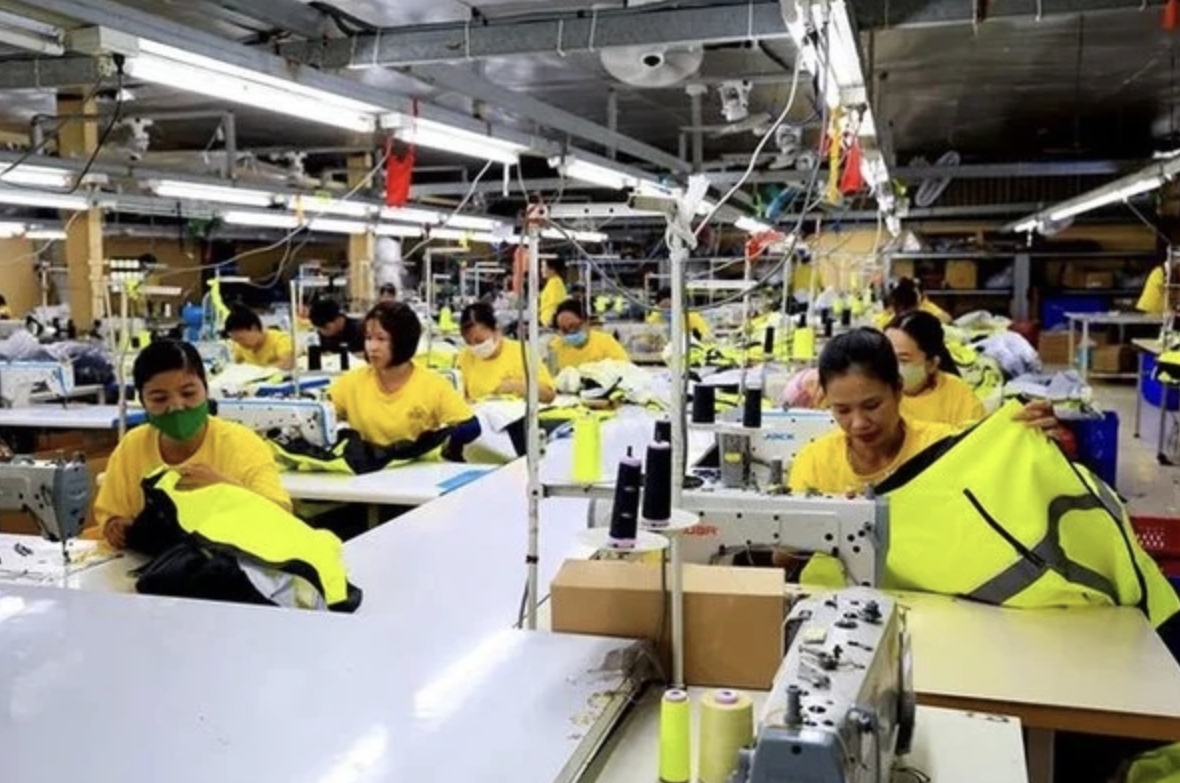 Workers at a textile company in Ho Chi Minh City