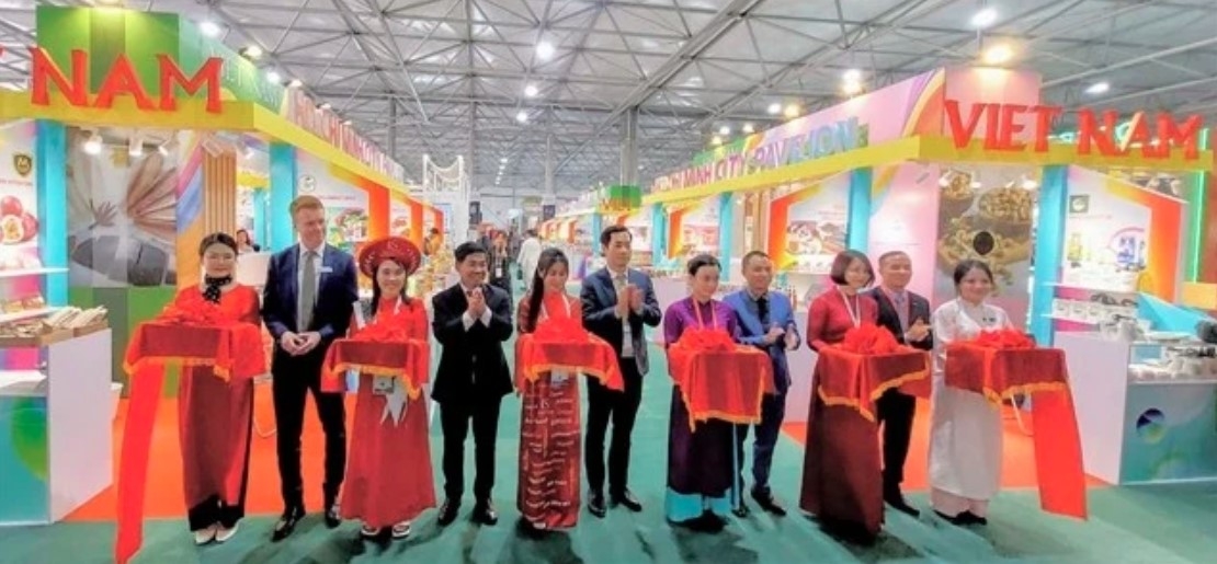 The opening of the Ho Chi Minh City Pavilion at the 2025 Saudi Food Show being held from May 12 to 14 at the Riyadh Front Exhibition and Conference Centre (Photo: courtesy of ITPC)