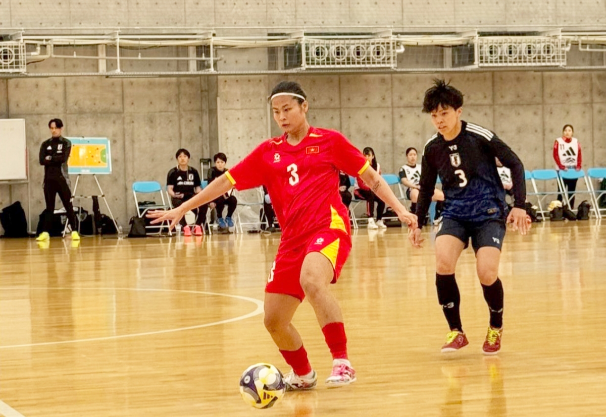 Vietnam lose 2-0 to Japan in the 2025 AFC Women’s Futsal Championship's quarter-finals. (Photo courtesy of Vietnam Football Federation)
