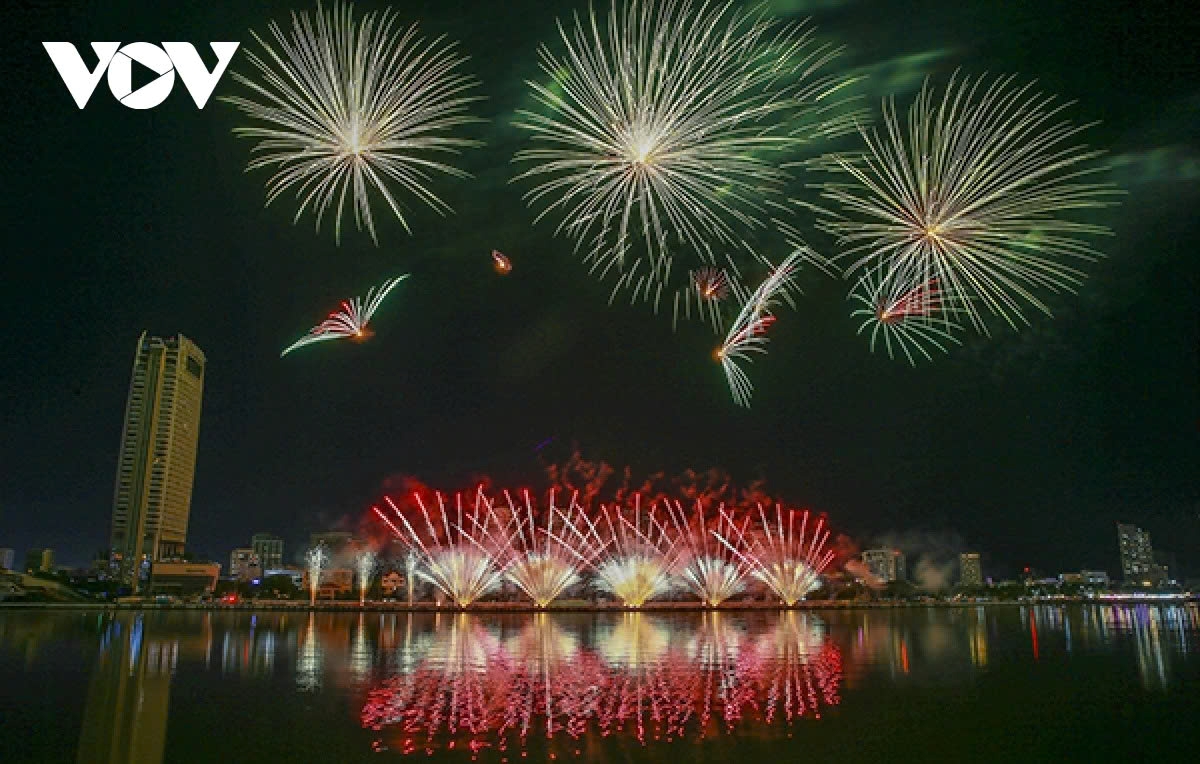 The cascade-like fireworks and uplifting music, such as Power of Love, give the performance a haunting beauty and a hopeful soul.