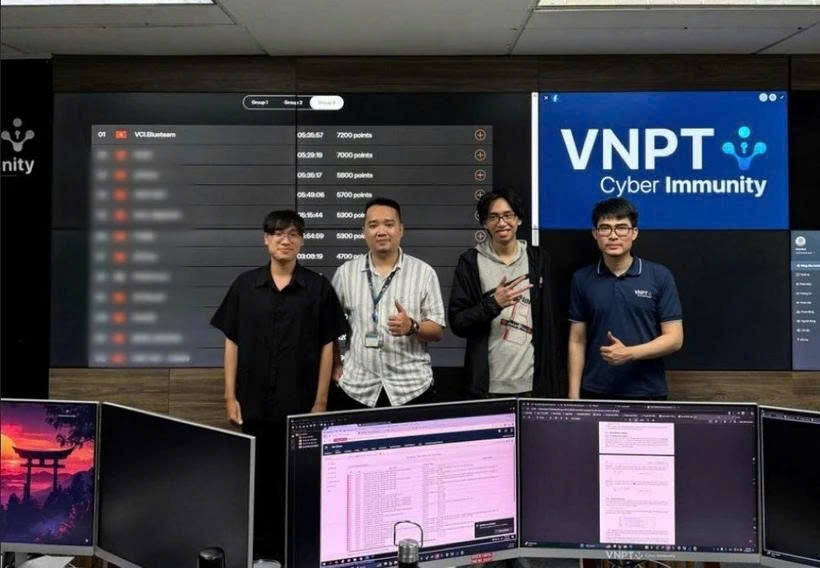 Members of the VNPT Cyber Immunity team at the 2025 World Cybersecurity Championship in Russia