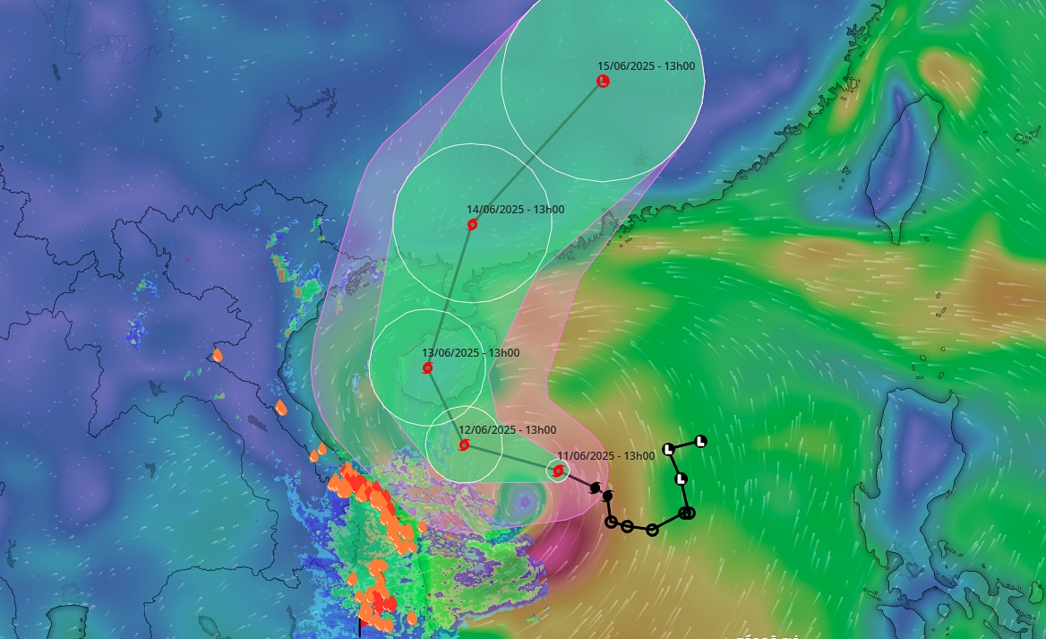 Tropical storm Wutip is expected to move in a complex manner. (Photo: vndms)