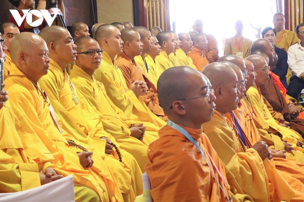 The ceremony draws a large gathering of monks, nuns and Buddhist followers