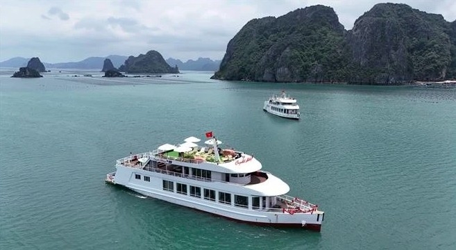 A view of Ha Long Bay from above