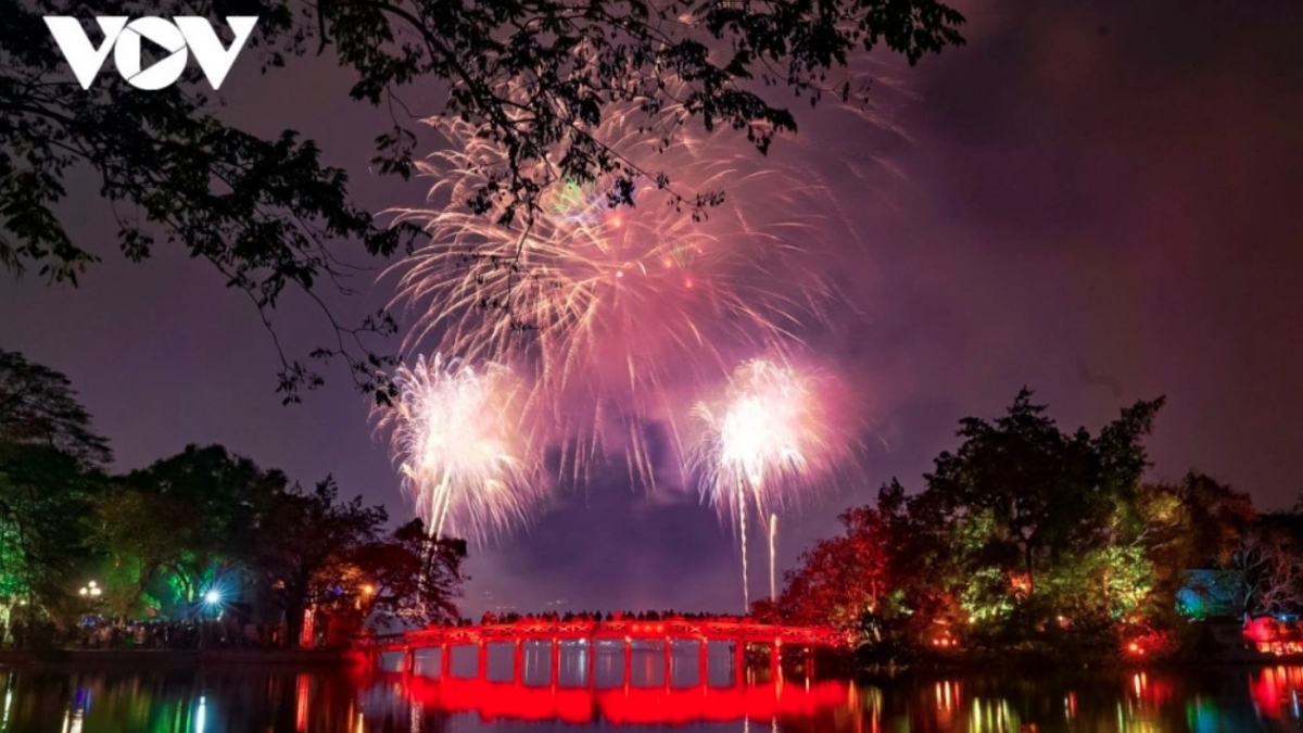 Hoan Kiem Lake is one of five venues for the firework show on National Day.