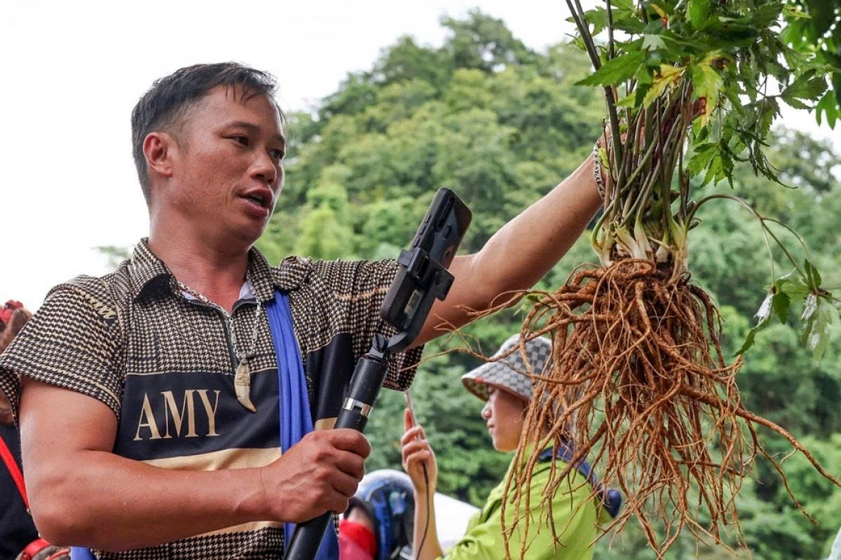 Giang A Thanh, a Hmong man from Ta Leng commune, who regularly attends the San Thang market, says that each livestream session can earn him VND2–3 million.