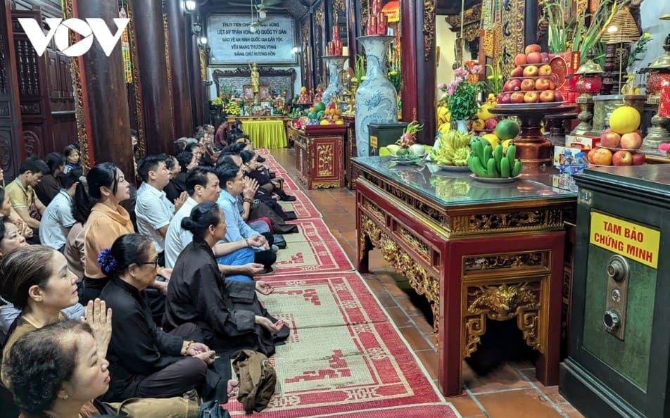 Buddhists come together to chant sutras and offer prayers.