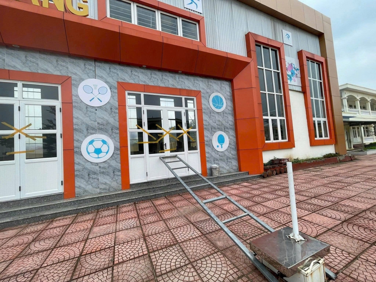 A school in Hai Phong has reinforced classrooms ahead of Wipha's landfall. (Photo: Facebook Người Hải Phòng)