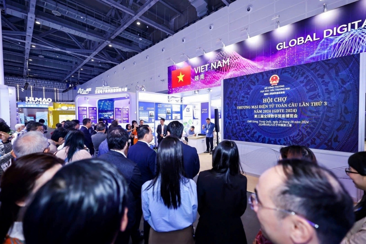 Vietnam’s national pavilion at GDTE 2024 (Photo: Vietnam Trade Promotion Agency)