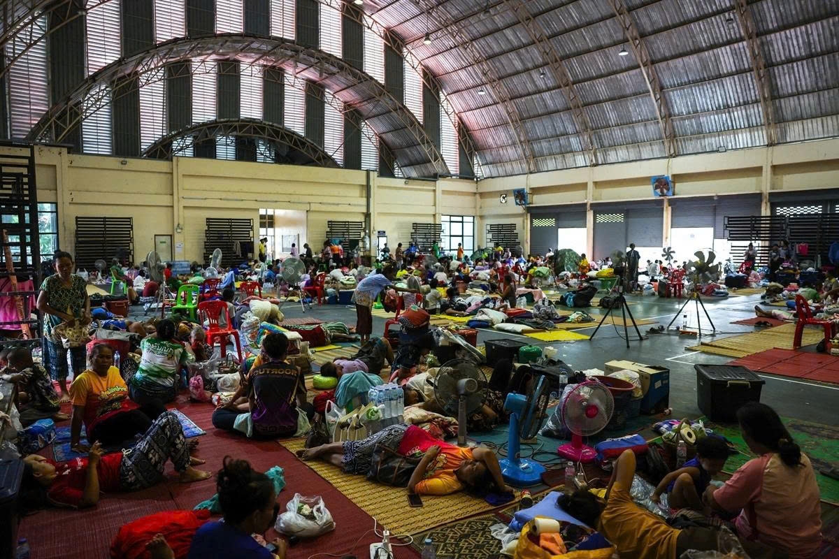 Inside a shelter centrr in Surin, Thailand on July 25, 2025. (Photo: Reuters)