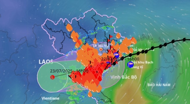 Storm Wipha, now a tropical depression, has shown little movement in recent hours.
(Source: Vietnam Disaster Management Authority)