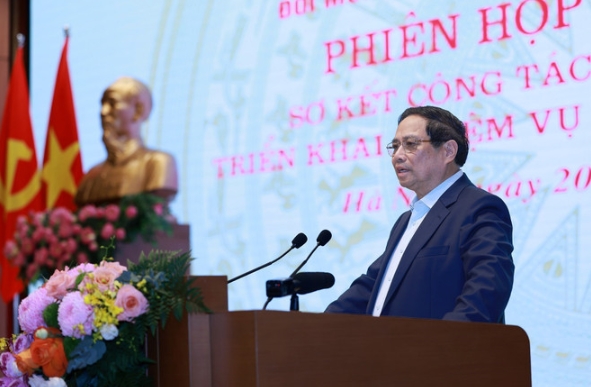 Prime Minister Pham Minh Chinh speaks at the event.