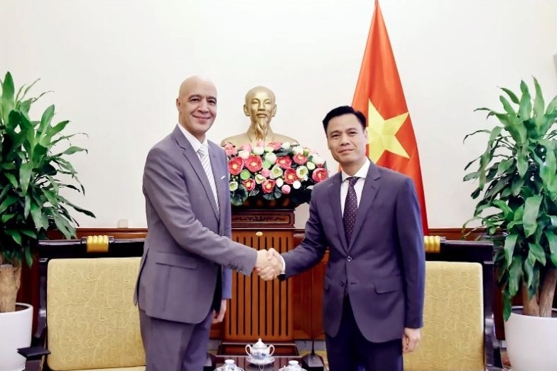 Deputy Foreign Minister Dang Hoang Giang meets Moroccan Ambassador to Vietnam Jamale Chouaibi.
(Photo: The World &amp;Vietnam Report)
