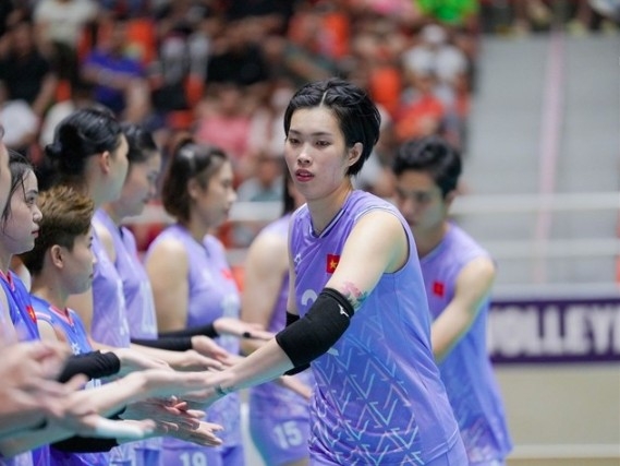 Tran Thi Thanh Thuy competes in the AVC Nations Cup 2025