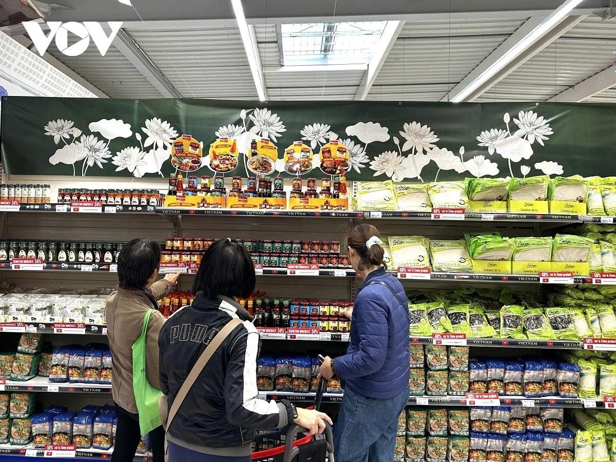 Vietnamese products hit the shelf of a Système U Noisiel supermarket in France
