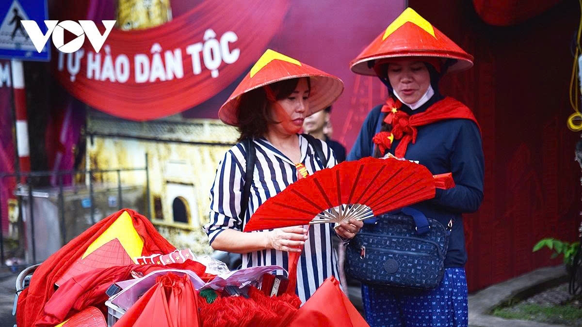 Every citizen buys items featuring the red flag with a yellow star to celebrate National Day.