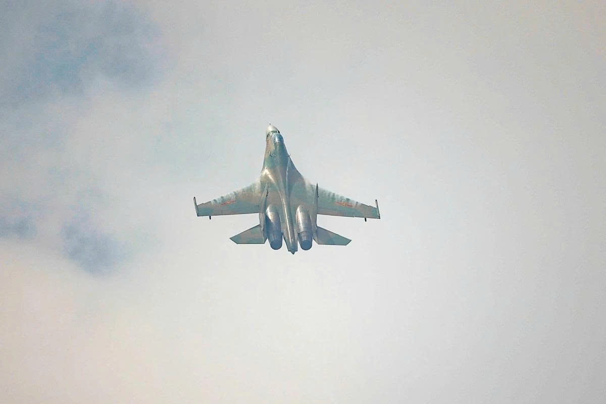 The SU-30MK2 earns its nickname King Cobra due to its pointed nose, long fuselage, and raised posture on the runway during takeoff, which evoke the image of a cobra raising its head.
