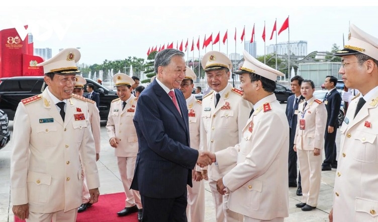 General Secretary To Lam arrives at the ceremony marking 80th anniversary of Vietnam’s People’s Public Security Force and 20th All-People Security Safeguard.