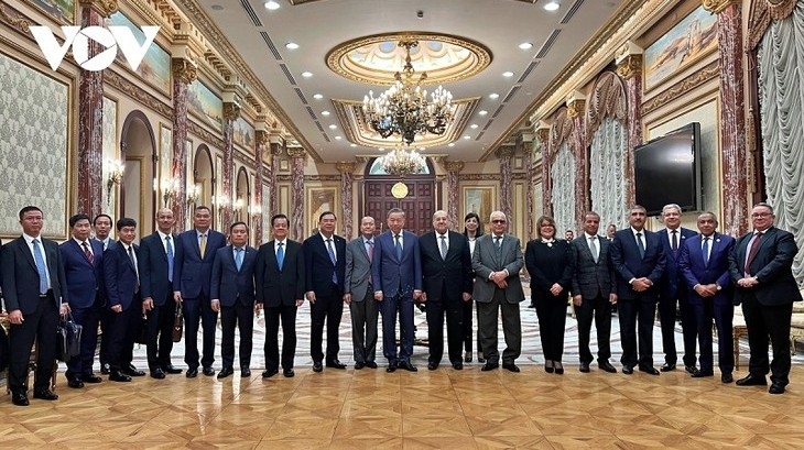 Party Secretary General To Lam, then Minister of Public Security, leads a Party delegation to the Egyptian Senate in 2023 (Photo: VOV/Cairo)