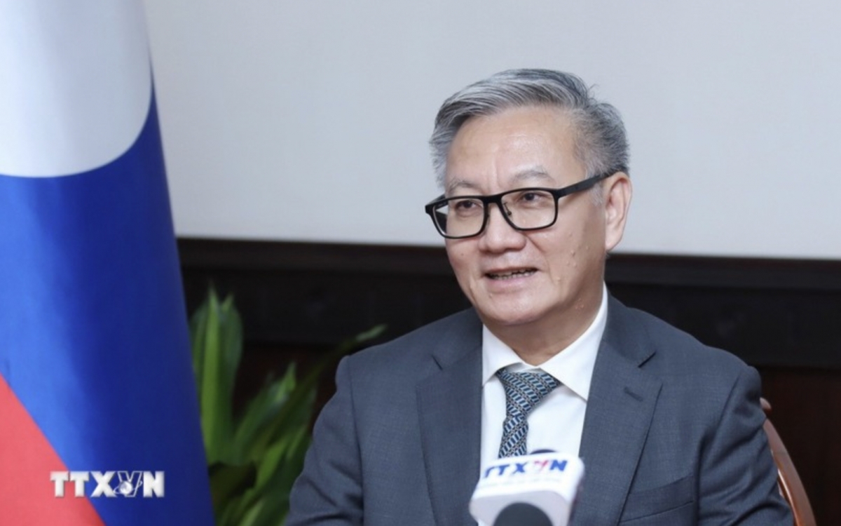 Lao Minister of Foreign Affairs Thongsavanh Phomvihane in the interview. (Photo: VNA)