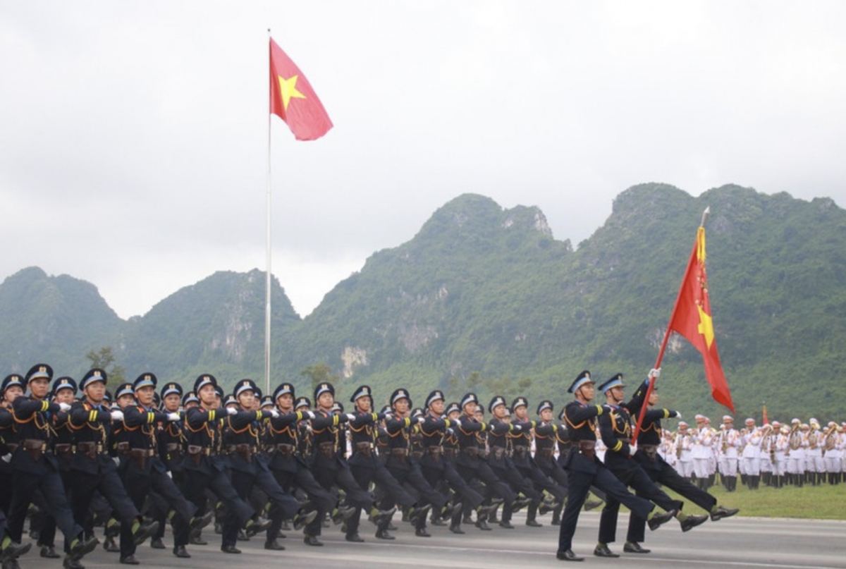 he 3rd joint rehearsal held on August 13 in preparation for the parade to celebrate the 80th anniversary of the August Revolution and National Day (September 2) (Photo: VNA)