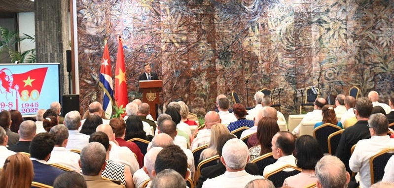 The ceremony held at the Palace of the Revolution in Havana on August 25 to celebrate the 80th anniversary of Vietnam’s National Day. (Photo: VNA)