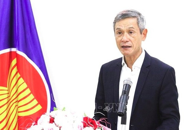 Vietnamese Ambassador to Cambodia Nguyen Minh Vu speaks at the event (Photo: VNA)