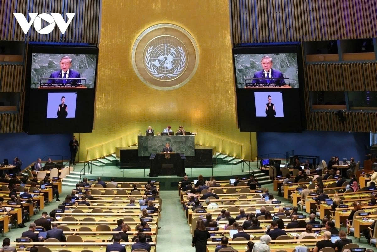 Vietnamese Party General Secretary To Lam delivers a speech at the United Nations Summit of the Future held in New York, USA, in September 2024