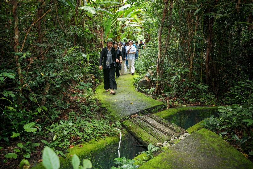 Tourists in the forest of the Lo Go – Xa Mat national park (Photo: VNA)