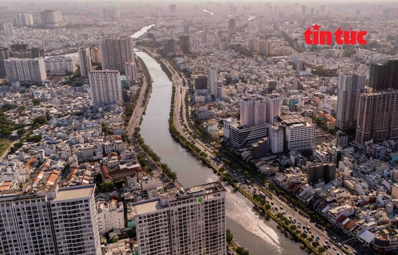 A bird's eye view of a corner of Ho Chi Minh Ciy.