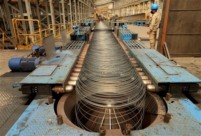 Steel production line in Thai Nguyen Province. (VNA/VNS Photo)