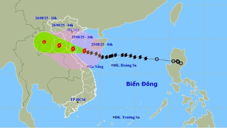 Location and path of Typhoon Kajiki
