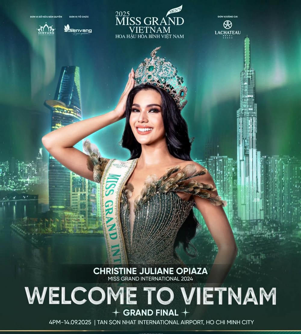 Christine Juliane Opiaza, Miss Grand International 2024, will participate in the final night of the Miss Grand Vietnam 2025 beauty pageant. (Photo: organisers)