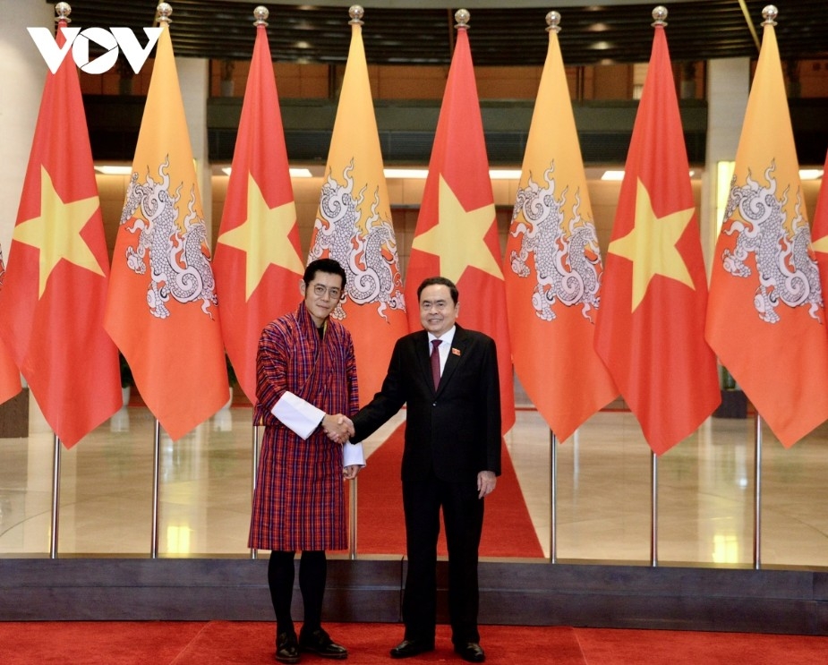 National Assembly Chairman Tran Thanh Man welcomes King Jigme Khesar Namgyel Wangchuck of Bhutan