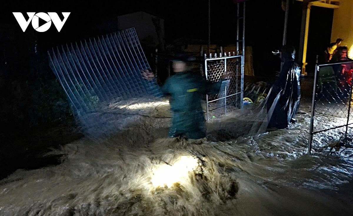 Strong storm winds exceeding 100 kmh uproot large trees, crushing cars in Nghe An province.