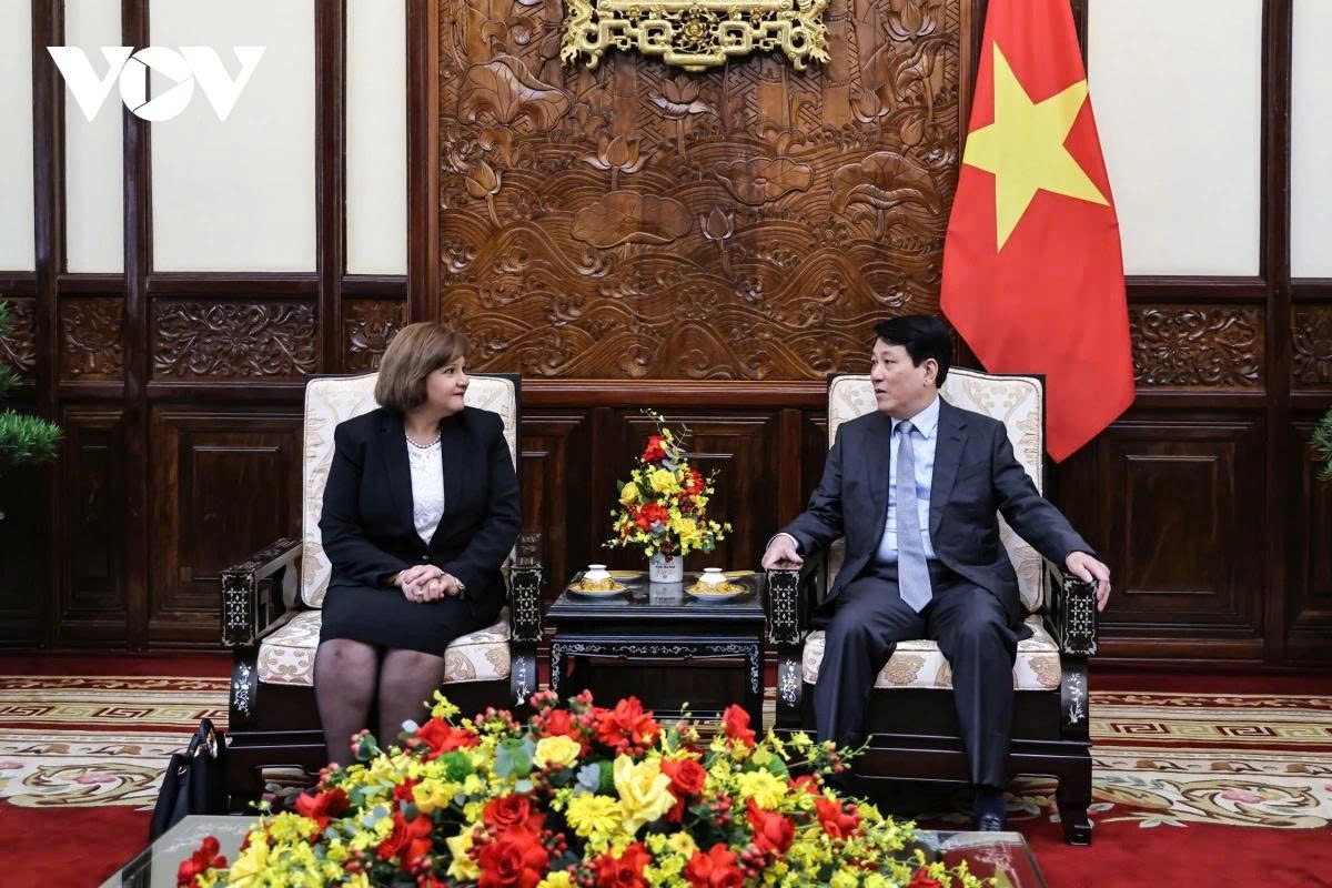 President Luong Cuong receives outgoing Egyptian Ambassador to Vietnam Amal Abdel Kader Elmorsi Salama in Hanoi on July 1, 2025