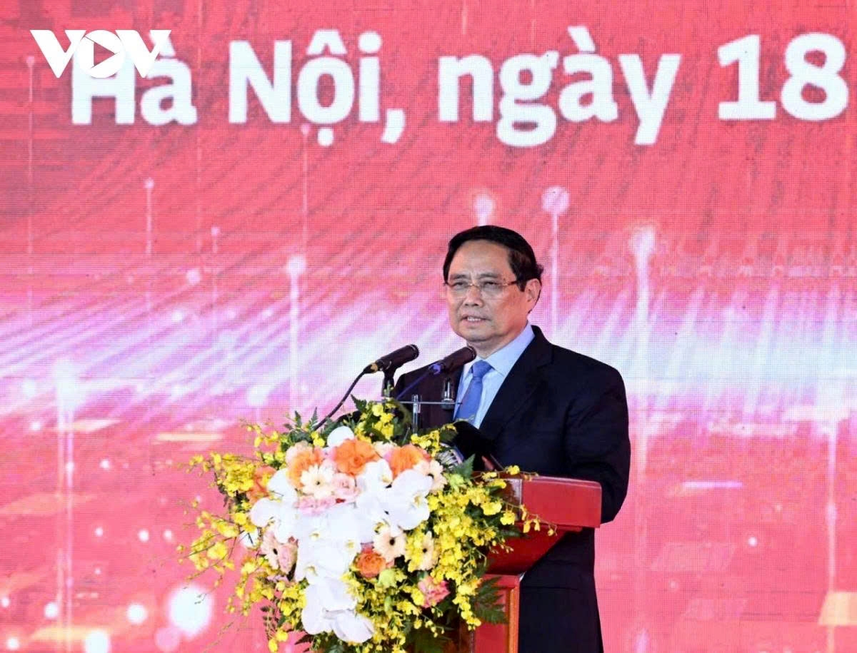 Prime Minister Pham Minh Chinh speaks at the inauguration ceremony