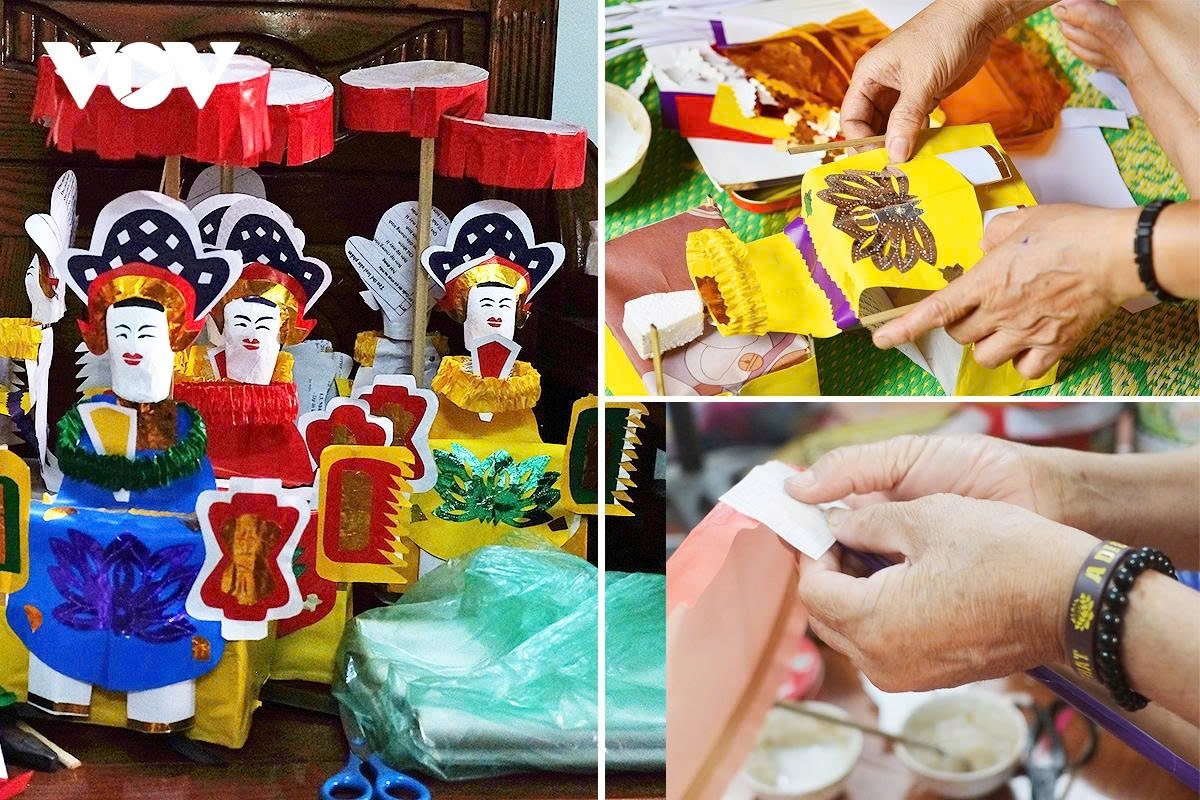 Covering the frames with paper and cellophane, then attaching decorative patterns, demands patience and precision. A single slip can wrinkle or tear the paper, ruining the lantern’s symmetry and beauty.