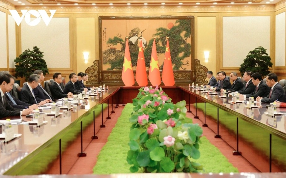 President Vuong Cuong holds talks with Chinese President Xi Jinping in Beijing on September 4 on the occasion of his working trip to China for the 80th anniversary of the world's victory over fascism
