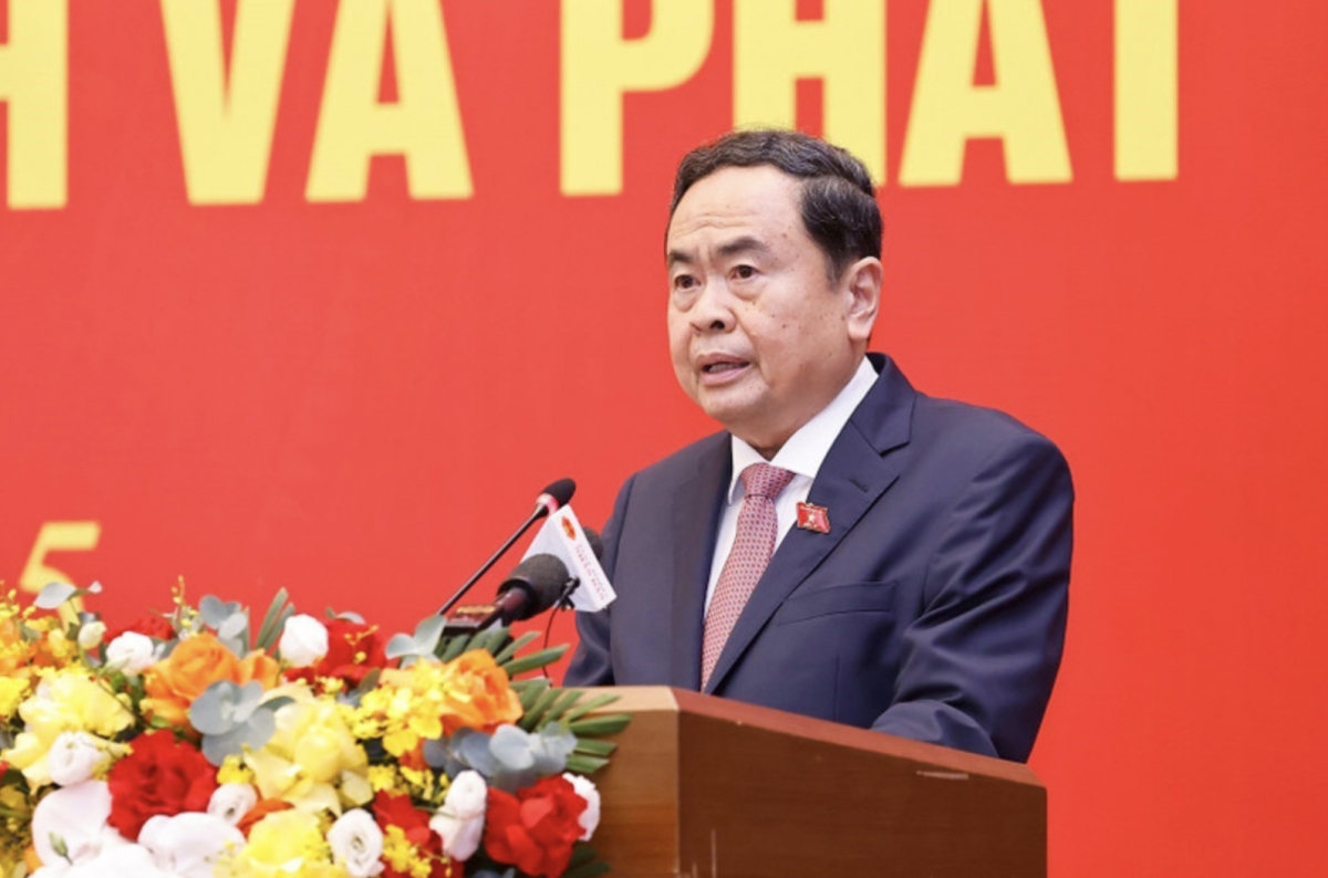 National Assembly Chairman Tran Thanh Man speaks at the national conference (Photo: VNA)
