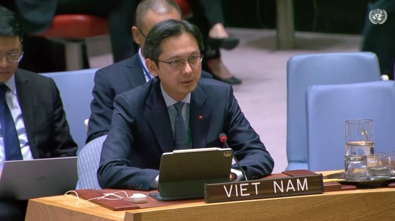 Ambassador Do Hung Viet, Permanent Representative of Vietnam to the United Nations, speaks at the event. (Photo: VNA)