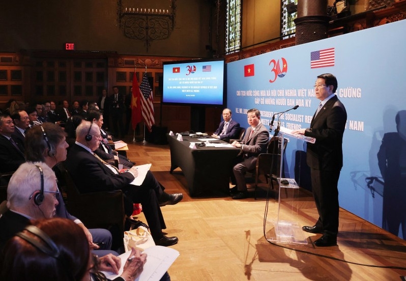 State President Luong Cuong speaks at the event (Photo: VNA)