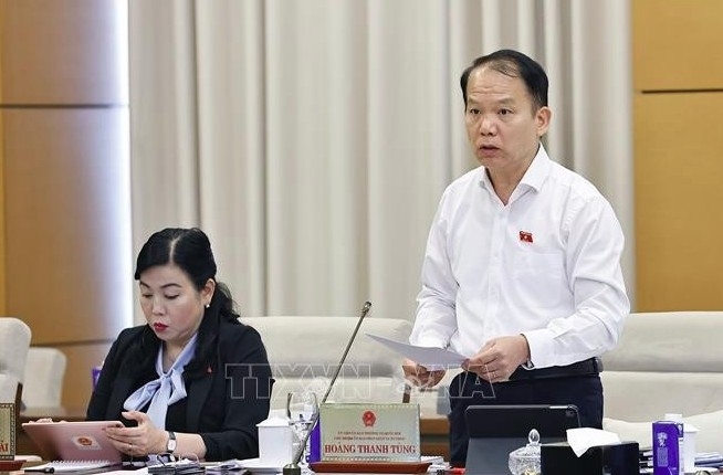 Hoang Thanh Tung, Chairman of the National Assembly’s Committee on Legal and Judicial Affairs, delivers remarks. (Photo: VNA)