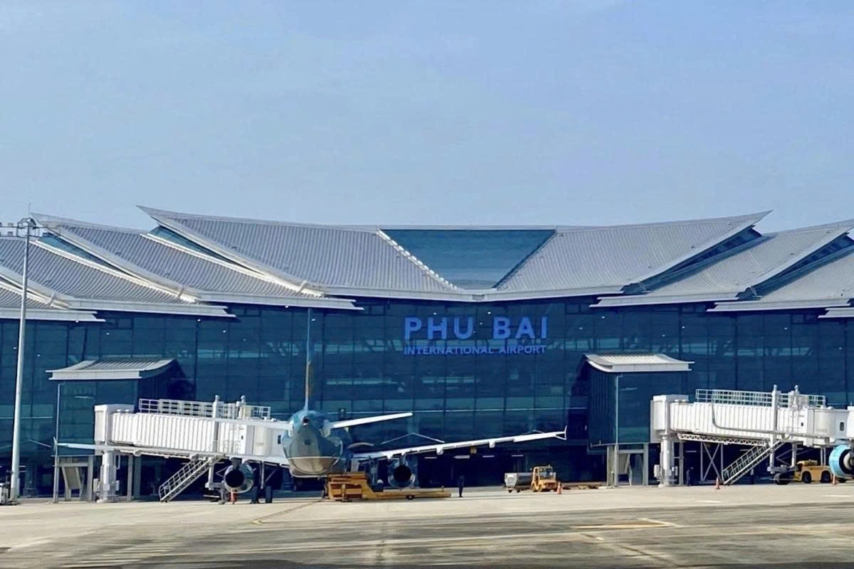 At Phu Bai International Airport in Hue city